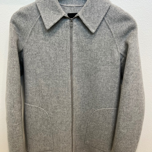 Theory Grey Caban Double Face Coat Size TTP Wool and Cashmere - Picture 1 of 6